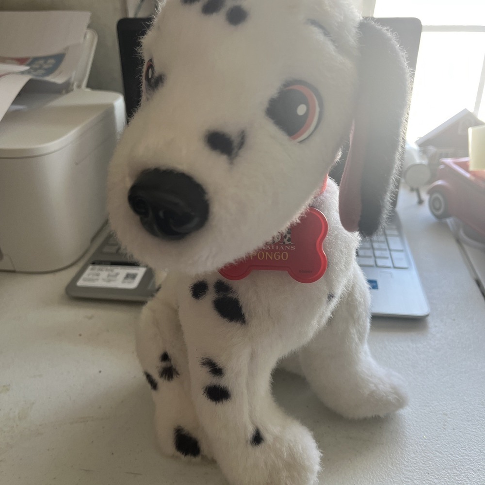 Mattel 101 Dalmatians 1996 "Pongo" Plush Dog 12" Red Collar